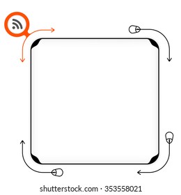 Vector black box to fill your text and feed icon