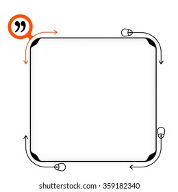 Vector black box to fill your text and quotation mark