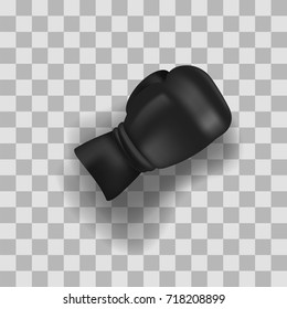 Vector Black Boxing Glove on Grey Checkered Background