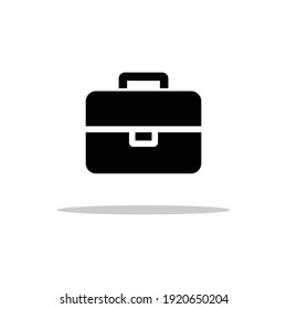 Vector black briefcase icon on white background