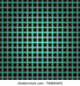 Vector black, brown and blue seamless background pattern with rhombuses.