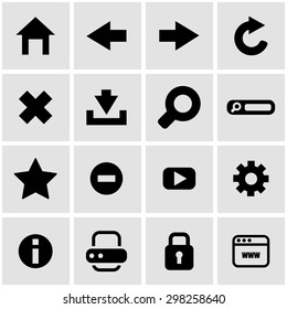 Vector black browser icon set.