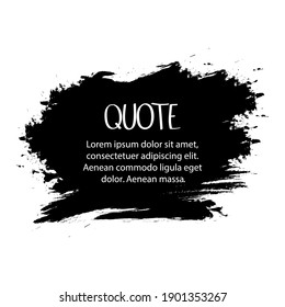 Vector black brush on a light background. Hand painted grunge element. Art design of a place for text, quotes, information, company names. Vector illustration