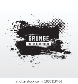 Vector black brush paint background for text boxes,frame,banner,ink splatter,halftone.