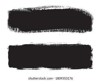 Vector black brush stroke banners.