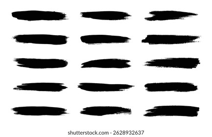Vector Black Brush Stroke Collection