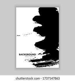 Vector black brush stroke flyer.Cover book with grunge style.