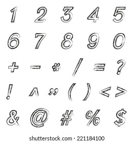 Vector black brush style, Brush stroke number, Vector illustration