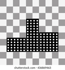 Vector black building on a transparent background