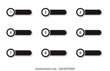 Vector Black Bullet Points With Number