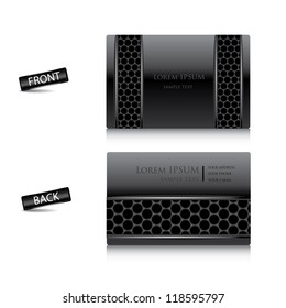 vector black business card set. metal vector background.
