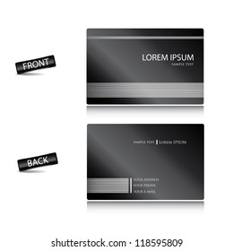 vector black business card set. metal vector background.