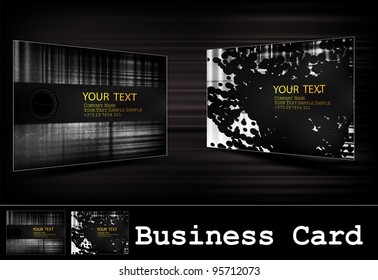 Vector black business card set. Web concept.