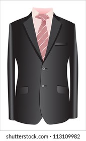 vector black business suit with a tie