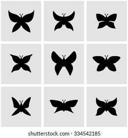 Vector black butterfly icon.