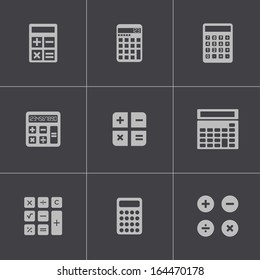 Vector black calculator icons set