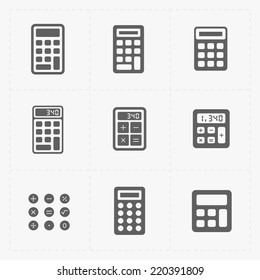 Vector black calculator icons set