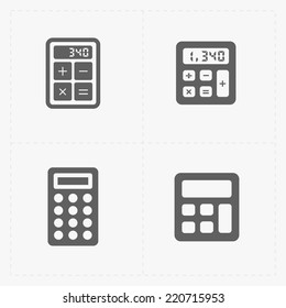 Vector black calculator icons set