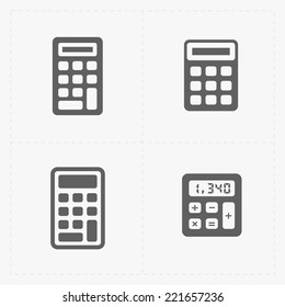 Vector black calculator icons set