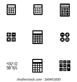 Vector black calculator icons set