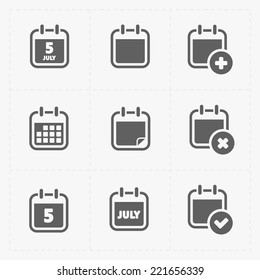 Vector Black Calendar Icons