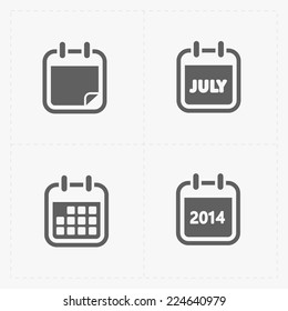 Vector Black Calendar Icons