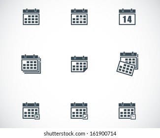 Vector black calendar icons set