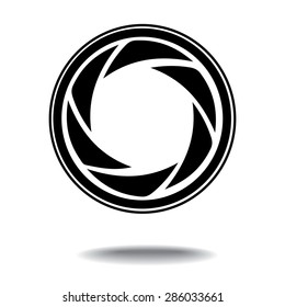 Vector black camera shutter