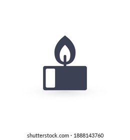 Vector black candles icon on white background