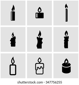 Vector black candles icon set.