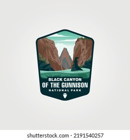 vector of black canyon of the gunnison national park logo design