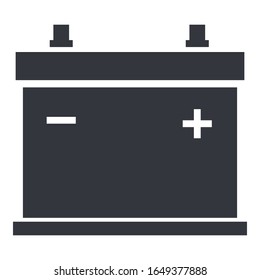 Icono de batería de Camión negro vectorial. Acumulador de automóviles