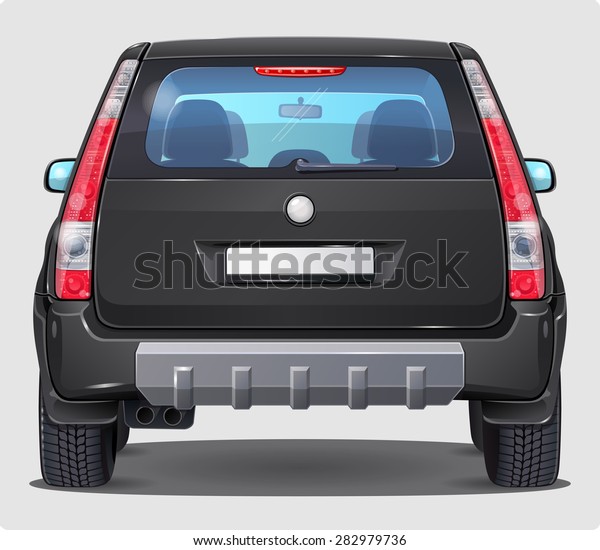 Vector\
Black Car - Rear view - Visible interior\
Version