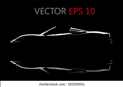 A vector black car reflection