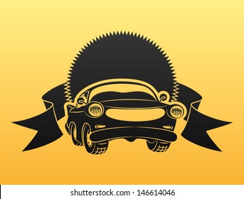 Vector. Black car sign.