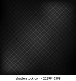 Textura de fibra de carbono negra vectora. Fondo oscuro con iluminación. Diseño de cuadros y diseño tecnológico moderno.