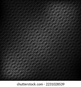 Vector black carbon fiber texture. Dark background with lighting. Frame layout modern tech design.