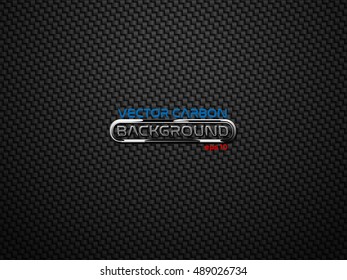 Vector black carbon fiber volume background. Abstract cloth material wallpaper with shadow for car tuning or service