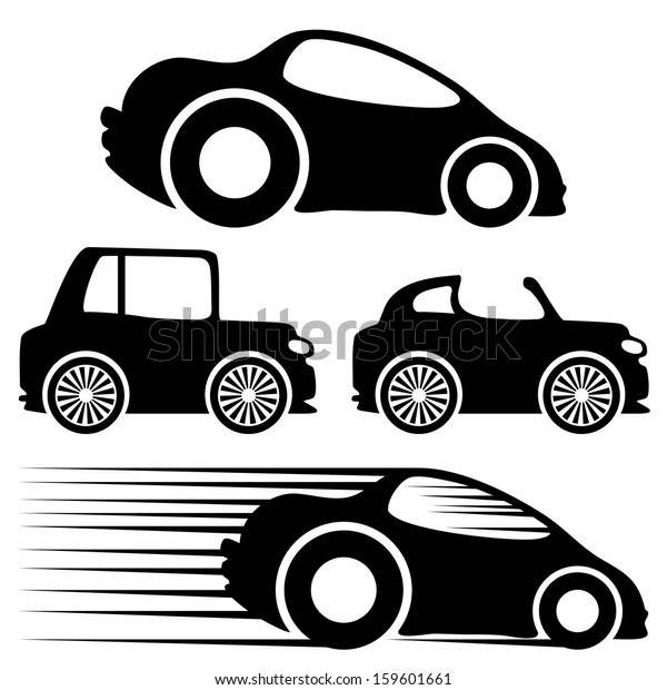 Vector Black Cars Stock Vector (Royalty Free) 159601661