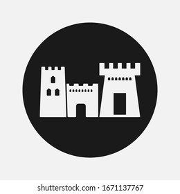 Vector black castle icon on background