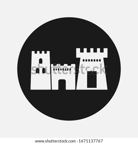 Vector black castle icon on background