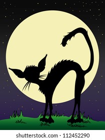 Vector. Black cat.