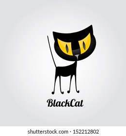 vector black cat