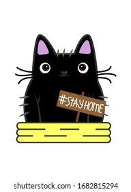 vector black cat in the pool 