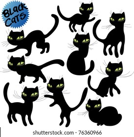 vector black cats 2