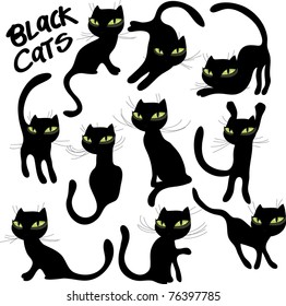 vector black cats