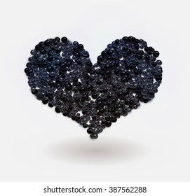 Vector Black Caviar Shape Of Heart