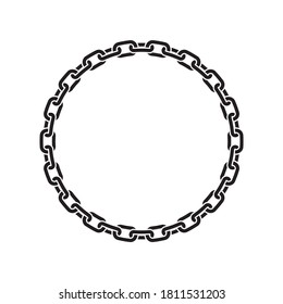 Vector black chain like symbol circle. Isolated on white background.