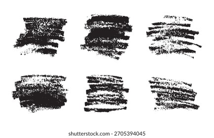 Conjunto de manchas de textura de tiza negra de Vector