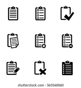 Vector black check list icon set.